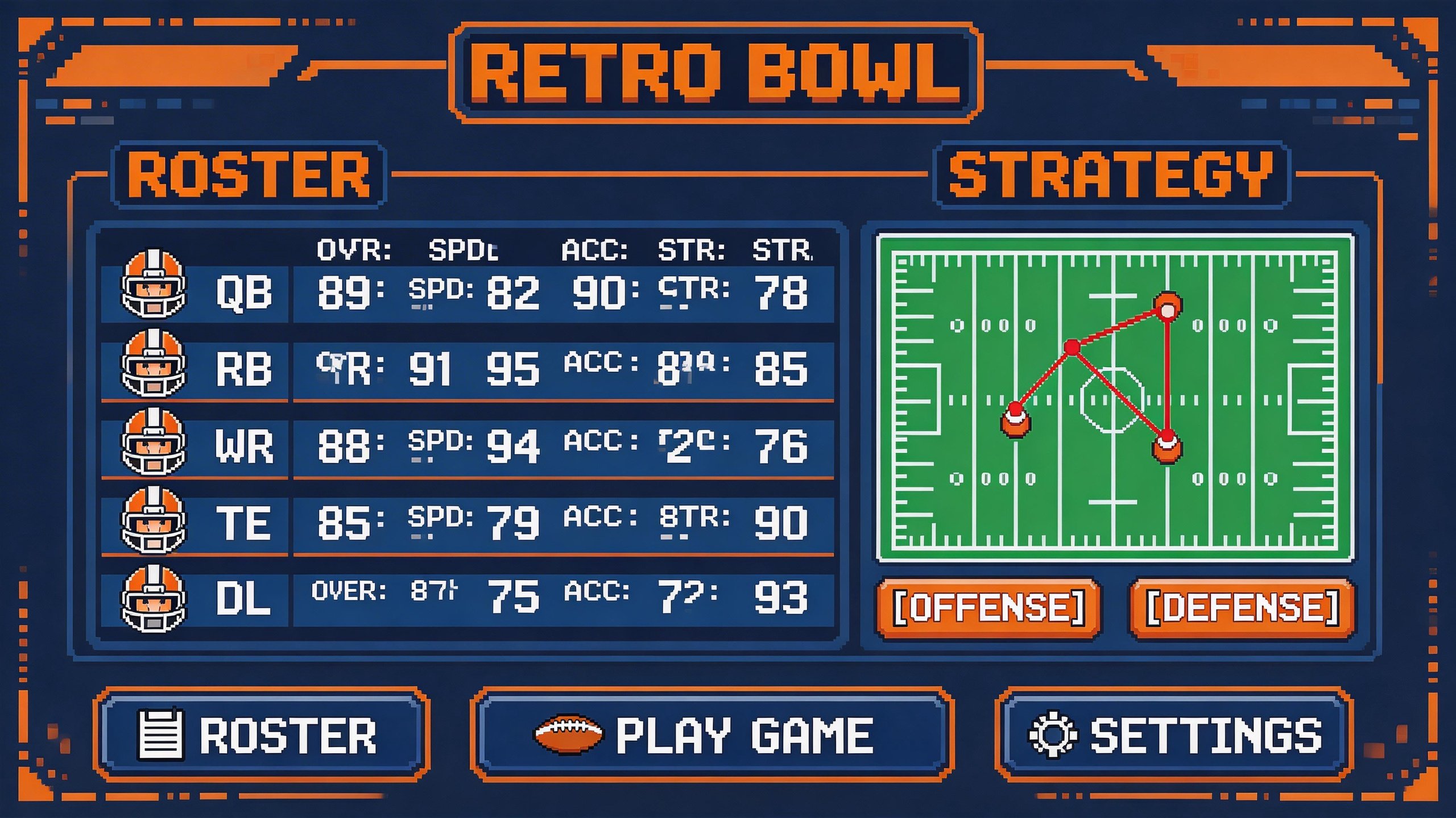 Retro Bowl team management